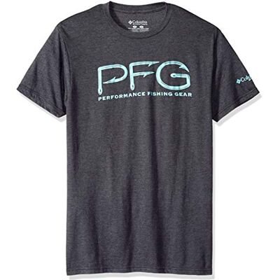 Columbia Bekleidung PFG-Grafik-T-Shirt für Herren, Dunkelgrau (Charcoal Heather/PFG-Haken), Größe M Columbia Bekleidung PFG-Grafik-T-Shirt für Herren, Dunkelgrau (Charcoal Heather/PFG-Haken), Größe M