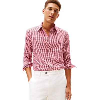 Tommy Hilfiger Herren Hemd Poplin Gingham Freizeithemd, Rot (Medium Red/Check), XS Tommy Hilfiger Herren Hemd Poplin Gingham Freizeithemd, Rot (Medium Red/Check), XS