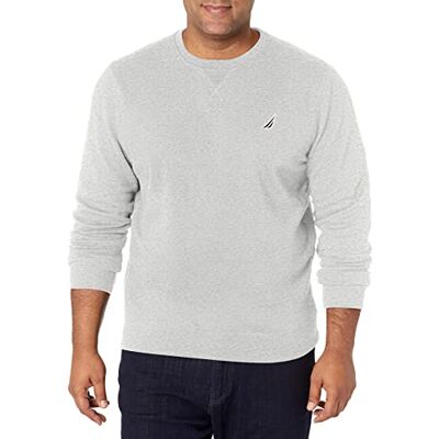 Nautica Herren Basic Crew Neck Fleece Sweatshirt, Grey Heather, L EU Nautica Herren Basic Crew Neck Fleece Sweatshirt, Grey Heather, L EU