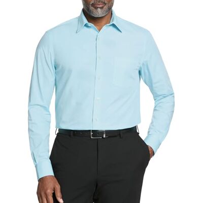 Van Heusen Herren, Normale Passform, Popeline, Einfarbig Klassisches Hemd, Nebel, 15.5 Neck / 32-33 Sleeve Van Heusen Herren, Normale Passform, Popeline, Einfarbig Klassisches Hemd, Nebel, 15.5 Neck / 32-33 Sleeve