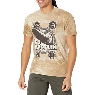 Liquid Blue Herren Zeppelin Poster T-Shirt, Batik, Mittel Liquid Blue Herren Zeppelin Poster T-Shirt, Batik, Mittel
