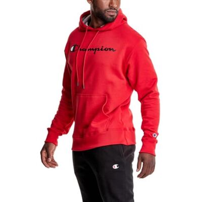 Champion Herren, Powerblend, Fleece Hoodie, Comfortable Men's Sweatshirt, Script Logo (Reg. Or Big & Tall) Kapuzenpullover, Team Red Scarlet, 4XL Champion Herren, Powerblend, Fleece Hoodie, Comfortable Men's Sweatshirt, Script Logo (Reg. Or Big & Tall) Kapuzenpullover, Team Red Scarlet, 4XL