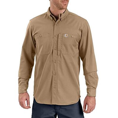 Carhartt , Herren, Rugged Professional™-Serie Lockeres, langärmliges Canvas-Arbeitshemd, Dunkles Khaki, XXL Carhartt , Herren, Rugged Professional™-Serie Lockeres, langärmliges Canvas-Arbeitshemd, Dunkles Khaki, XXL