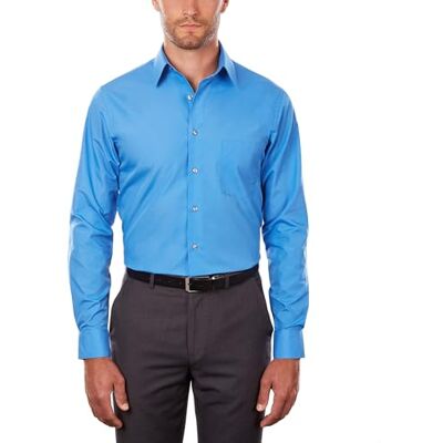 Van Heusen Herren große Kleiderhemd, hohe Passform, Popeline Klassisches Hemd, Pacifico, 51 cm Hals 89 cm-91 cm Ärmel Van Heusen Herren große Kleiderhemd, hohe Passform, Popeline Klassisches Hemd, Pacifico, 51 cm Hals 89 cm-91 cm Ärmel
