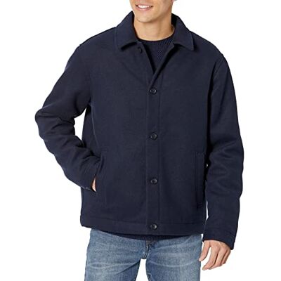 Amazon Herren Bomberjacke aus Wollmischung (erhältlich in Big & Tall), Marineblau, XXL Amazon Herren Bomberjacke aus Wollmischung (erhältlich in Big & Tall), Marineblau, XXL
