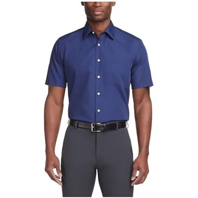 Van Heusen Herrenhemd, kurzärmelig, Normale Passform, Popeline, einfarbig, Persisches Blau, 42 cm Hals Van Heusen Herrenhemd, kurzärmelig, Normale Passform, Popeline, einfarbig, Persisches Blau, 42 cm Hals