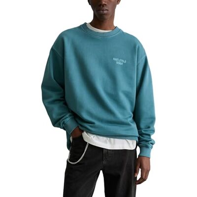 Marc O' Polo Marc OߴPolo Denim Herren Sweatshirt aus Bio-Baumwolle mit Rückenprint, Blau (Navy Teal), XL Marc O' Polo Marc OߴPolo Denim Herren Sweatshirt aus Bio-Baumwolle mit Rückenprint, Blau (Navy Teal), XL