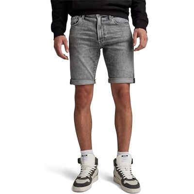 G-STAR RAW Herren 3301 Slim Shorts, Grau (Faded Grey neblina D10481-D535-G324), 27 G-STAR RAW Herren 3301 Slim Shorts, Grau (Faded Grey neblina D10481-D535-G324), 27