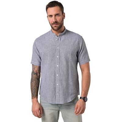 JP 1880 Herren große Größen Übergrößen Menswear L-8XL Leinenmix-Karohemd, Halbarm, Stehkragen, Modern Fit, bis 8 XL Navy blau L 847343130-L JP 1880 Herren große Größen Übergrößen Menswear L-8XL Leinenmix-Karohemd, Halbarm, Stehkragen, Modern Fit, bis 8 XL Navy blau L 847343130-L