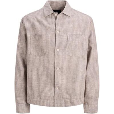 JACK & JONES Jprblamatt Linen Blend L/S Overshirt Sn JACK & JONES Jprblamatt Linen Blend L/S Overshirt Sn