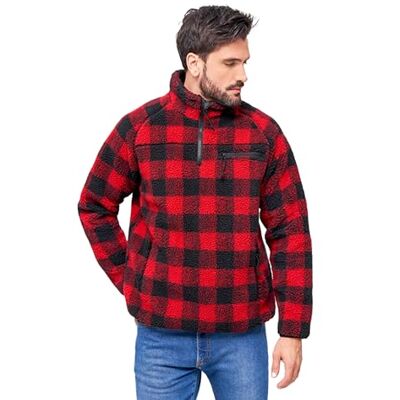 Brandit Teddyfleece Troyer, red/Black, Größe S Brandit Teddyfleece Troyer, red/Black, Größe S