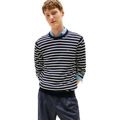 Tommy Hilfiger Herren Baumwolle, Einfarbig, Rundhalsausschnitt, Leichter, Erhältlich in Big & Tall Pullover, Desert Sky/Ivory, Mittel Tommy Hilfiger Herren Baumwolle, Einfarbig, Rundhalsausschnitt, Leichter, Erhältlich in Big & Tall Pullover, Desert Sky/Ivory, Mittel