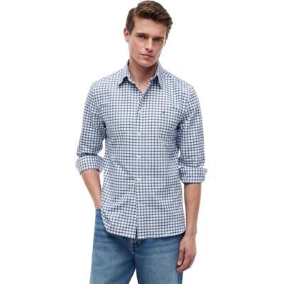 Tommy Hilfiger Herren Heritage Oxford Small Check Sht MW0MW43305 L/S Hemd, Blau (Blue Spell/Check), XXL Tommy Hilfiger Herren Heritage Oxford Small Check Sht MW0MW43305 L/S Hemd, Blau (Blue Spell/Check), XXL