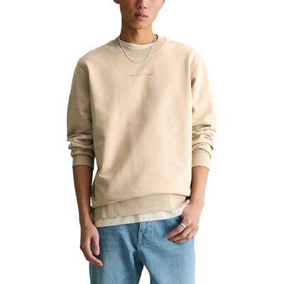 Marc O' Polo Marc OߴPolo Denim Herren Sweatshirt aus Bio-Baumwolle mit Logo, Beige (Frosty Sand), XXL Marc O' Polo Marc OߴPolo Denim Herren Sweatshirt aus Bio-Baumwolle mit Logo, Beige (Frosty Sand), XXL