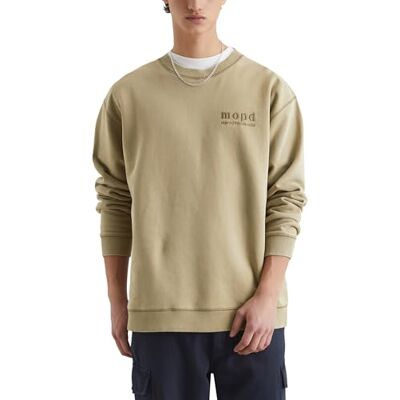 Marc O' Polo Denim Herren Sweatshirt aus Bio-Baumwolle Relaxed Fit, Grün (Dusky Green), L Marc O' Polo Denim Herren Sweatshirt aus Bio-Baumwolle Relaxed Fit, Grün (Dusky Green), L