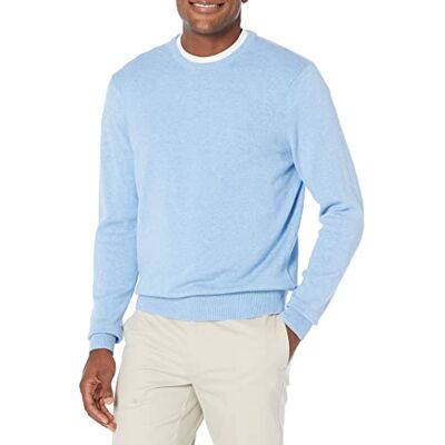 Amazon Herren Langärmliger Pullover Mit Rundhalsausschnitt, 100% Baumwolle, Erhältlich In Groß Und Schwer, Hellblau Heidekraut, M Amazon Herren Langärmliger Pullover Mit Rundhalsausschnitt, 100% Baumwolle, Erhältlich In Groß Und Schwer, Hellblau Heidekraut, M