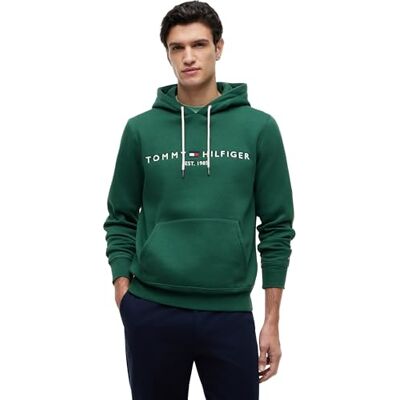 Tommy Hilfiger Herren Hoodie Tommy Logo mit Kapuze, Grün (Street Green), L Tommy Hilfiger Herren Hoodie Tommy Logo mit Kapuze, Grün (Street Green), L