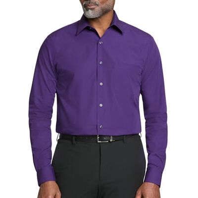 Van Heusen Herren Regular Fit Popeline Solid Klassisches Hemd, Purple Velvet, 15.5 Neck / 32-33 Sleeve Van Heusen Herren Regular Fit Popeline Solid Klassisches Hemd, Purple Velvet, 15.5 Neck / 32-33 Sleeve