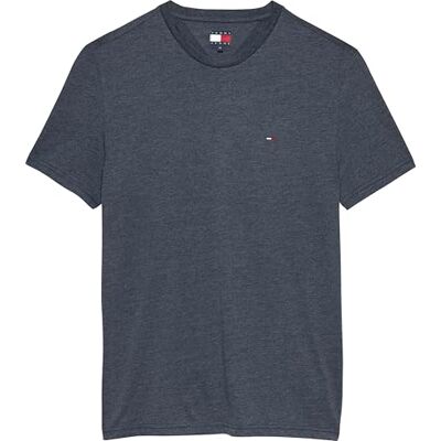 Tommy Jeans Herren T-Shirt Kurzarm Tee Rundhalsausschnitt, Blau (Dark Night Navy Htr), M Tommy Jeans Herren T-Shirt Kurzarm Tee Rundhalsausschnitt, Blau (Dark Night Navy Htr), M