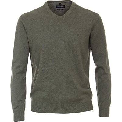 CASAMODA Herren Pullover mit V-Ausschnitt unifarben Elastischer Bund CASAMODA Herren Pullover mit V-Ausschnitt unifarben Elastischer Bund