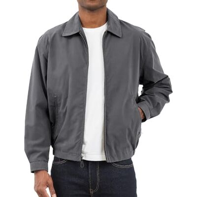 LONDON FOG Herren-Golfjacke mit Reißverschluss vorne (Normale und große Größen), Stahl, S LONDON FOG Herren-Golfjacke mit Reißverschluss vorne (Normale und große Größen), Stahl, S
