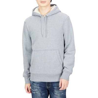 Amazon Herren Kapuzenpulli mit Sherpa-Futter, Hellgrau Meliert, XS Amazon Herren Kapuzenpulli mit Sherpa-Futter, Hellgrau Meliert, XS
