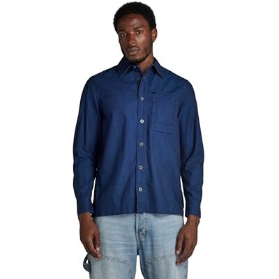 G-STAR RAW Herren 1-Pocket Regular Denim Hemd, Blau (Rinsed D24764-D309-082), L G-STAR RAW Herren 1-Pocket Regular Denim Hemd, Blau (Rinsed D24764-D309-082), L
