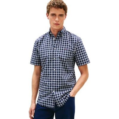 Tommy Hilfiger Herren Hemd Poplin Check Regular Fit, Blau (Carbon Navy/Check), M Tommy Hilfiger Herren Hemd Poplin Check Regular Fit, Blau (Carbon Navy/Check), M