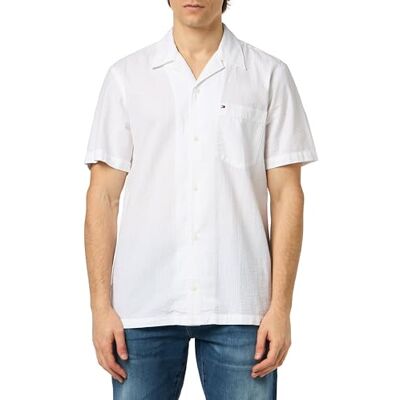 Tommy Hilfiger Herren Hemd Seersucker Solid Shirt Kurzarm, Weiß (Optic White), XS Tommy Hilfiger Herren Hemd Seersucker Solid Shirt Kurzarm, Weiß (Optic White), XS