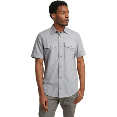 G-STAR RAW Herren Marine Slim Hemd, Mehrfarben (Correct Winter Grey/Ecru D19751-D123-G301), S G-STAR RAW Herren Marine Slim Hemd, Mehrfarben (Correct Winter Grey/Ecru D19751-D123-G301), S