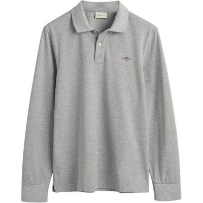 GANT Herren Reg Shield Pique Rugger Polohemd, Grey Melange, XXL EU GANT Herren Reg Shield Pique Rugger Polohemd, Grey Melange, XXL EU