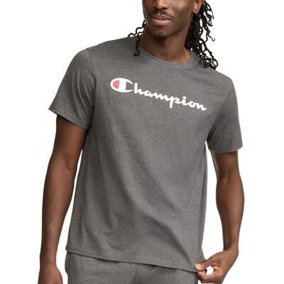 Champion Herren Klassisches Kurzarm Schrift, Standard-Passform, Script-Logo, Erhältlich in Regular und Big & Tall T-Shirt, Granit Heather-y07718, Klein Champion Herren Klassisches Kurzarm Schrift, Standard-Passform, Script-Logo, Erhältlich in Regular und Big & Tall T-Shirt, Granit Heather-y07718, Klein