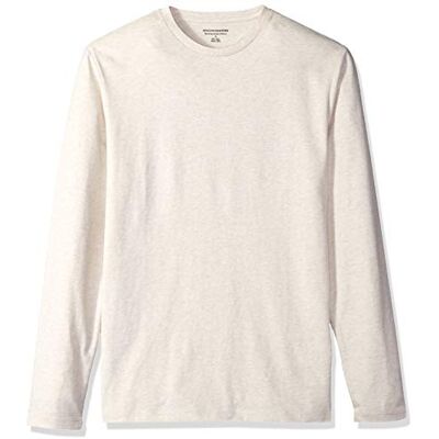 Amazon Herren Langärmeliges T-Shirt, Schmale Passform, Haferbeige Meliert, L Amazon Herren Langärmeliges T-Shirt, Schmale Passform, Haferbeige Meliert, L