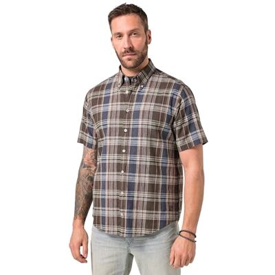 JP 1880 Herren große Größen Übergrößen Menswear L-8XL Karohemd, Halbarm, Leinenmix, Buttondown-Kragen, Modern Fit Dunkelbraun 5XL 846016110-5XL JP 1880 Herren große Größen Übergrößen Menswear L-8XL Karohemd, Halbarm, Leinenmix, Buttondown-Kragen, Modern Fit Dunkelbraun 5XL 846016110-5XL