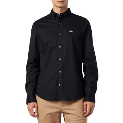 GANT Herren Slim Poplin Shirt Klassisches Hemd, Schwarz, 3XL EU GANT Herren Slim Poplin Shirt Klassisches Hemd, Schwarz, 3XL EU