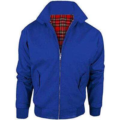 Army And Workwear Harrington-Jacke mit kariertem Futter, gefertigt in Großbritannien, Herren, mit Reißverschluss, klassische Bomberjacke Army And Workwear Harrington-Jacke mit kariertem Futter, gefertigt in Großbritannien, Herren, mit Reißverschluss, klassische Bomberjacke