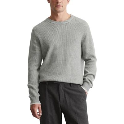 Marc O' Polo Herren Strickpullover mit Rundhalsausschnitt Langarm, Grau (Grey Melange), XXL Marc O' Polo Herren Strickpullover mit Rundhalsausschnitt Langarm, Grau (Grey Melange), XXL