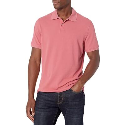 Amazon Men's Slim-Fit Cotton Pique Polo Shirt, Washed Red, Medium Amazon Men's Slim-Fit Cotton Pique Polo Shirt, Washed Red, Medium