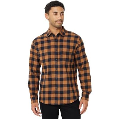 Amazon Herren-Flanellhemd, Normale Passform, langärmelig, weich gebürstete Baumwolle, leicht und dennoch warm, Black Toffee Brown Buffalo Karo, Größe L Amazon Herren-Flanellhemd, Normale Passform, langärmelig, weich gebürstete Baumwolle, leicht und dennoch warm, Black Toffee Brown Buffalo Karo, Größe L