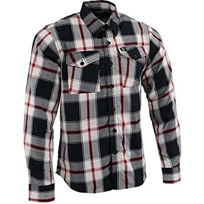 NexGen Milwaukee Leather Herren Baumwoll-flanellhemd mit Knopfleiste Vorne MNG11625 Flanell, langärmelig, BLK/WHT/RED, schwarz/weiß/rot, L NexGen Milwaukee Leather Herren Baumwoll-flanellhemd mit Knopfleiste Vorne MNG11625 Flanell, langärmelig, BLK/WHT/RED, schwarz/weiß/rot, L