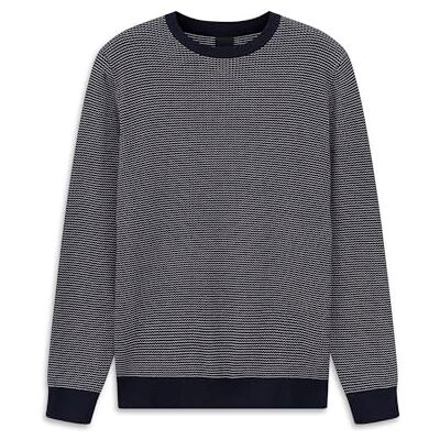 Bugatti Herren Pullover Rundhals 7400-15513E Regular Fit Struktur-Muster Baumwolle Bugatti Herren Pullover Rundhals 7400-15513E Regular Fit Struktur-Muster Baumwolle