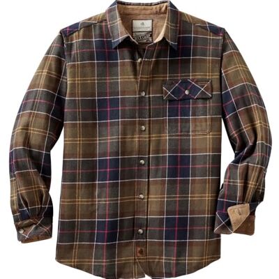 Legendary Whitetails Buck Camp Herren-Flanellhemd, langärmelig, Karohemd mit Knopfleiste, Freizeithemd für Herren mit Kordsamt-Ärmelbündchen, Herbst- und Winterkleidung, braun (Huntsman Plaid), Größe Legendary Whitetails Buck Camp Herren-Flanellhemd, langärmelig, Karohemd mit Knopfleiste, Freizeithemd für Herren mit Kordsamt-Ärmelbündchen, Herbst- und Winterkleidung, braun (Huntsman Plaid), Größe