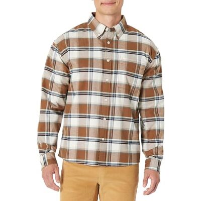Amazon Herren Modernes Oversize-Button-Down-Hemd Aus Baumwolle, Braun Mintgrün Ländliches Karo, L Amazon Herren Modernes Oversize-Button-Down-Hemd Aus Baumwolle, Braun Mintgrün Ländliches Karo, L