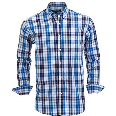 Double Pump Herren Hemd mit Knopfleiste, 100% Baumwolle, langärmelig, Regular Fit - Mittel Double Pump Herren Hemd mit Knopfleiste, 100% Baumwolle, langärmelig, Regular Fit - Mittel