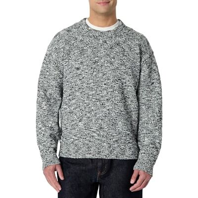 Amazon Herren Relaxed-Fit Pullover mit Rundhalsausschnitt und mehrfarbigem, schwerem Stoff, Schwarz Meliert, S Amazon Herren Relaxed-Fit Pullover mit Rundhalsausschnitt und mehrfarbigem, schwerem Stoff, Schwarz Meliert, S