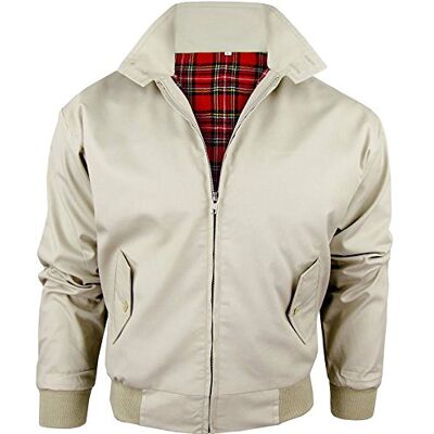Army And Workwear Harrington-Jacke mit kariertem Futter, gefertigt in Großbritannien, Herren, mit Reißverschluss, klassische Bomberjacke Army And Workwear Harrington-Jacke mit kariertem Futter, gefertigt in Großbritannien, Herren, mit Reißverschluss, klassische Bomberjacke