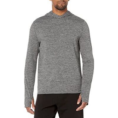 Amazon Herren Schnelltrocknendes Active-Langarmshirt Mit Kapuze Aus Funktionsstretch, Grau Space-dye, S Amazon Herren Schnelltrocknendes Active-Langarmshirt Mit Kapuze Aus Funktionsstretch, Grau Space-dye, S