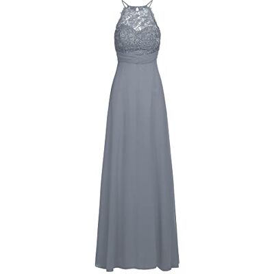 Damen Apart Chiffon Lace Evening Special Occasion Dress, Jeansblau, M EU Damen Apart Chiffon Lace Evening Special Occasion Dress, Jeansblau, M EU