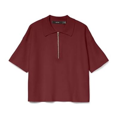 VERO MODA Damen Vmgold 2/4 Poloneck Pullover, Syrah, L VERO MODA Damen Vmgold 2/4 Poloneck Pullover, Syrah, L