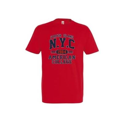 AMERICAN COLLEGE USA , T-Shirt, Polo, Shirt, Herren, Damen, Hemd, Sweatshirt, Lässig, Sportlich, Bedruckt, Bekleidung, Unisex, Manner, Frauen, Modell AC205 Rot, S AMERICAN COLLEGE USA , T-Shirt, Polo, Shirt, Herren, Damen, Hemd, Sweatshirt, Lässig, Sportlich, Bedruckt, Bekleidung, Unisex, Manner, Frauen, Modell AC205 Rot, S